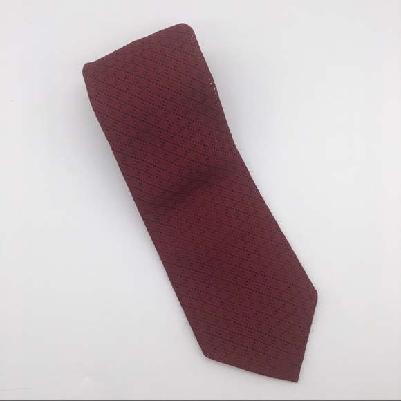 Don Soper vintage red wine crochet textured tie - Picture 1 of 6